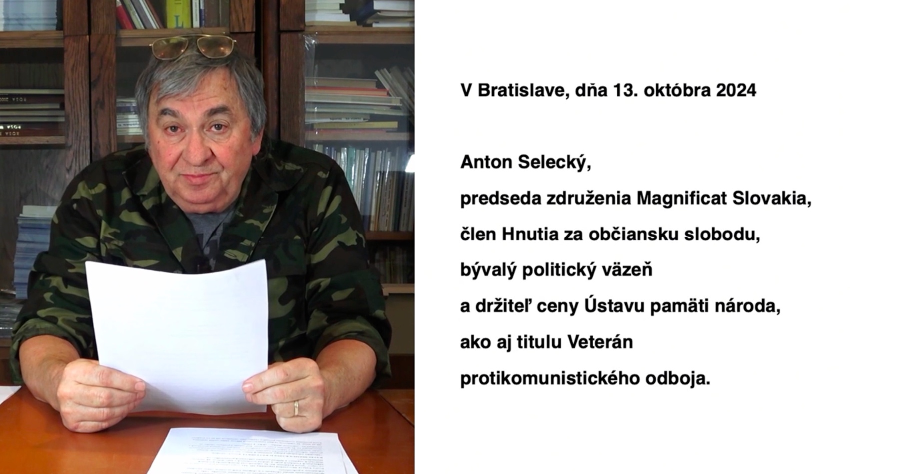 VIDEO: Bývalý disident Anton Selecký vyzýva Slovákov na aktívny občiansky odpor proti propagácii a šíreniu gender ideológie v našej vlasti a podáva trestné oznámenie na organizácie Hnutia LGBTI na Slovensku