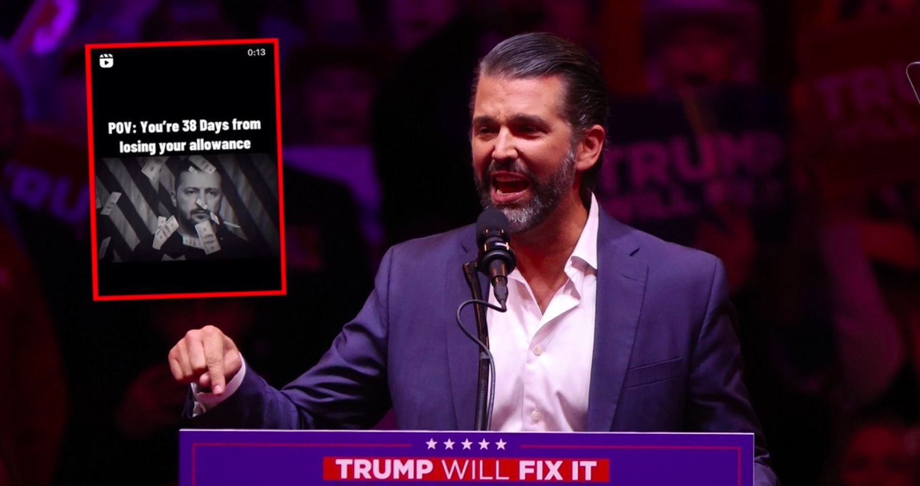 Donald Trump Jr. se veřejně vysmál Zelenskému: „O kapesné přijdete za 38 dní“