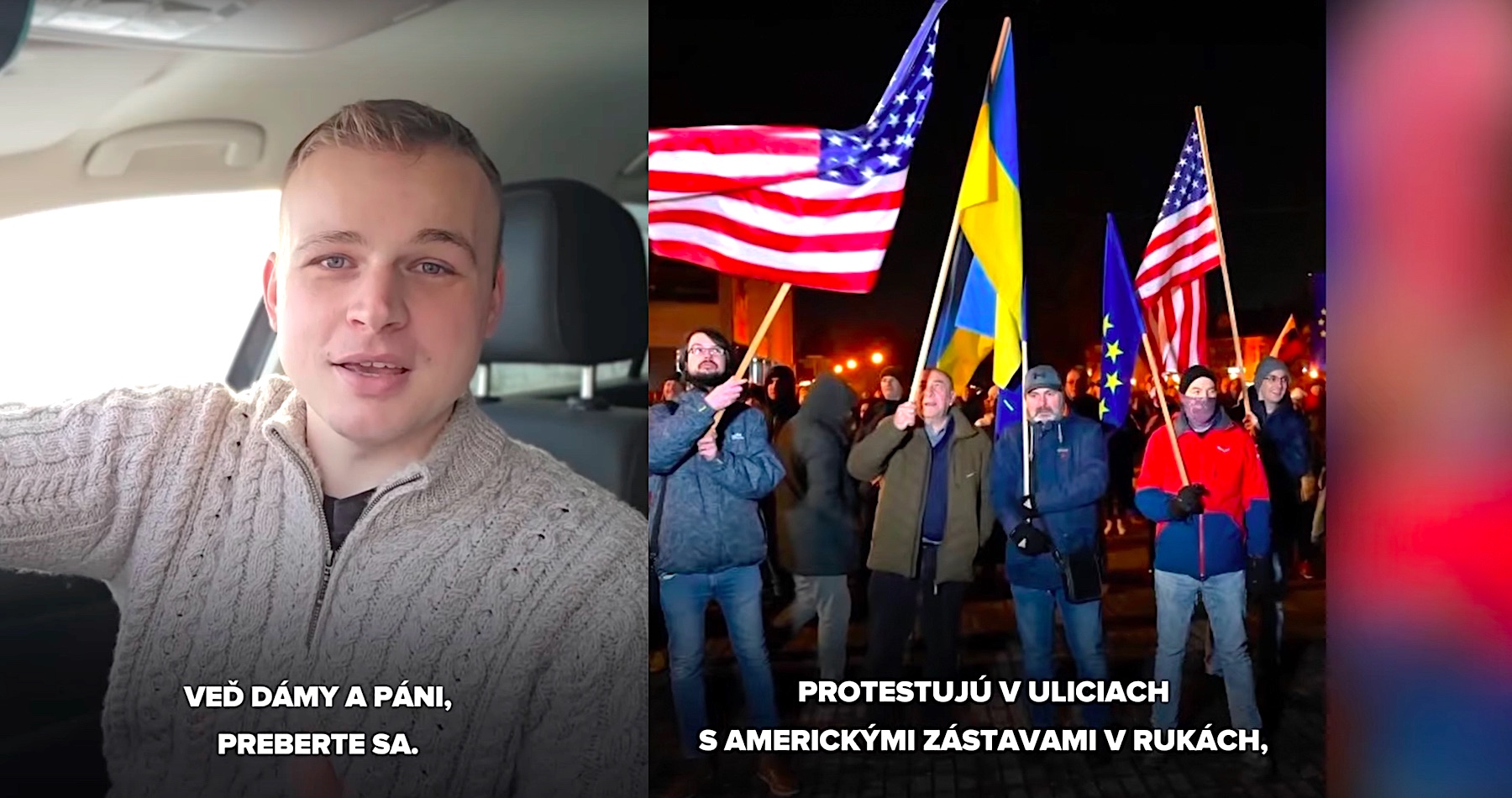 VIDEO:  Progresívci & spol. protestovali proti Ficovej vláde s americkými a ukrajinskými vlajkami. Europoslanec Mazurek im odkazuje, že nástupom Donalda Trumpa o svojho hlavného spojenca v USA prišli, len im to ešte nedošlo. „Totálne prehrávate!,“ skonštatoval a pripomenul im otvorenú vojnu, ktorú ich progresívnej agende vyhlásil nový americký prezident, keď zastavil vojenskú pomoc Ukrajinu, ale aj financovanie LGBT zvráteností