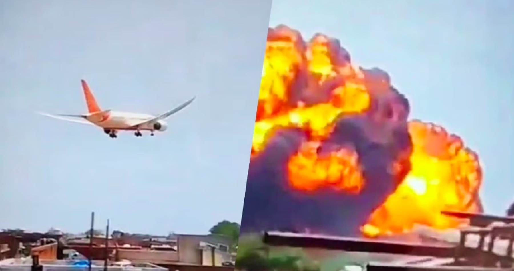 VIDEO: V Indii sa krátko po štarte do obytnej štvrte mesta Ahmadabád zrútilo lietadlo smerujúce do Londýna. Na palube stroja Boeing 787-8 Dreamliner sa nachádzalo 244 ľudí